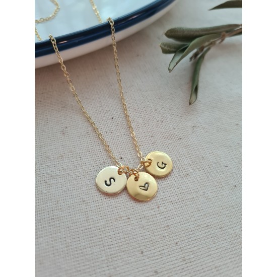 Harfli Kalp Detaylı Kolye