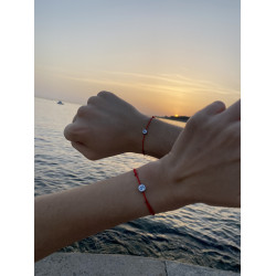 Harfli Red String Kırmızı İpli Çift Bilekliği