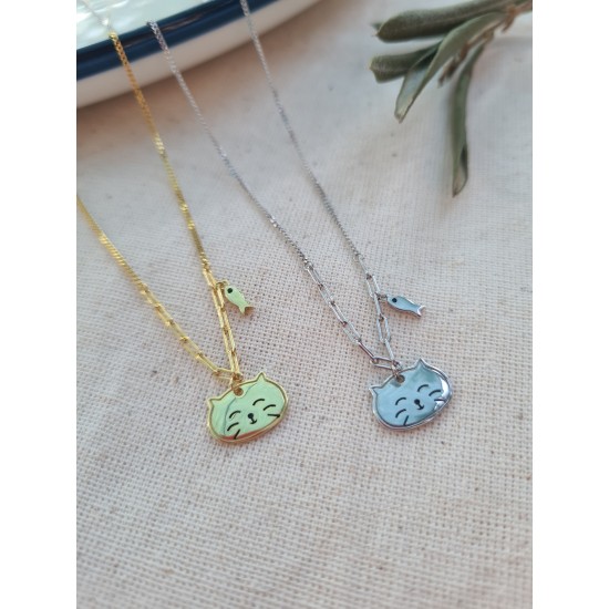 Kedi Kolye 925 Gümüş