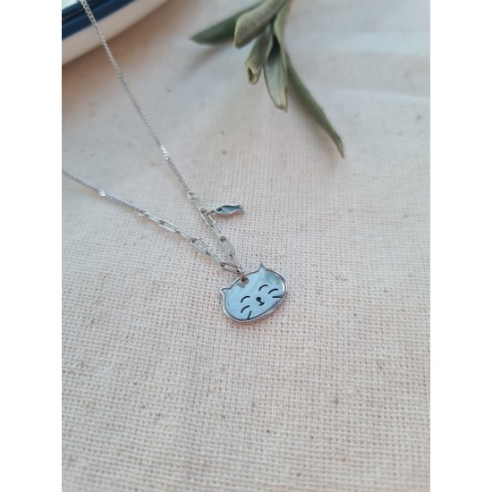 Kedi Kolye 925 Gümüş