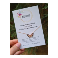 Kızkardeş Kelebek Kolye Siyah Taşlı 