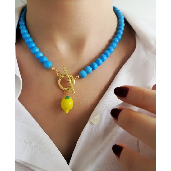 Limon Murano Detaylı Kolye