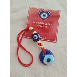 Nazar Kırmızı İpli Dikiz Aynası Araba Süsü