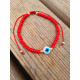 Kırmızı Boncuklu Nazar Kartlı Bileklik 