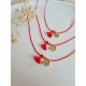 Balık Kırmızı İp Choker Kolye 