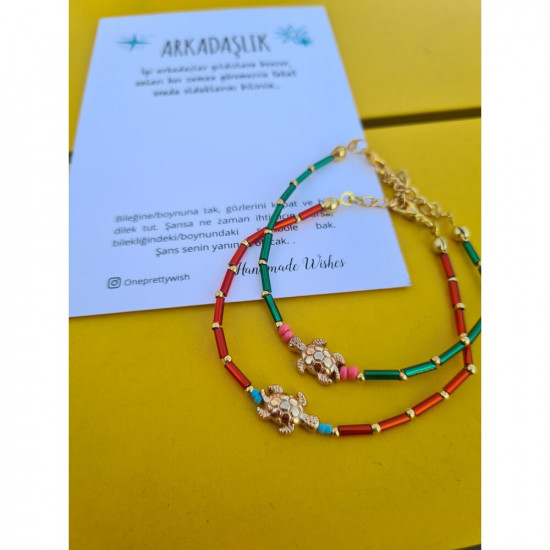 Arkadaşlık Boncuklu Kaplumbağa Bileklik 