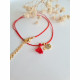 Balık Kırmızı İp Choker Kolye 