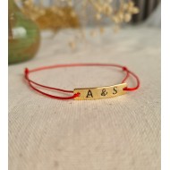 Harfli Plaka Baskılı İpli Bileklik