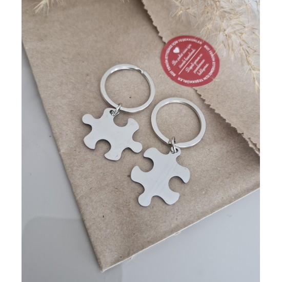 Puzzle Çift Anahtarlık Kişiselleştirilebilir Model 1