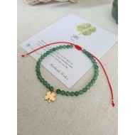 Aventurin Yonca Kırmızı İpli Şans Bilekliği
