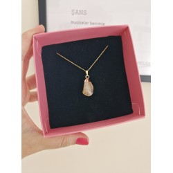 Sitrin Kolye 925 Ayar Gümüş Zincirli