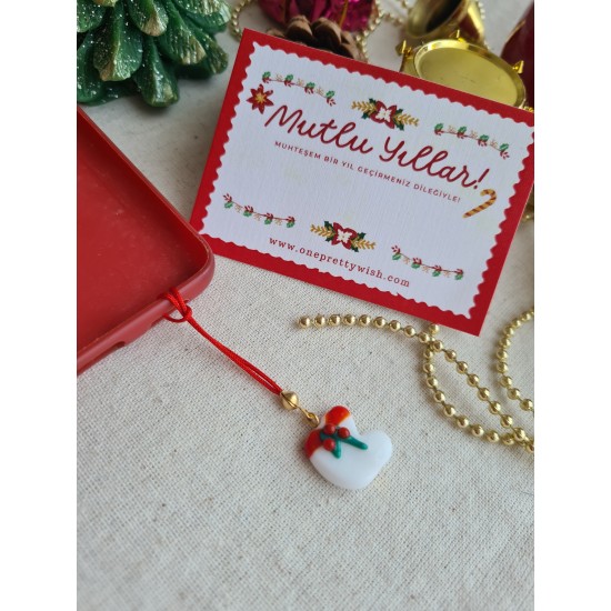 Noel Çoraplı Murano Telefon Charmı