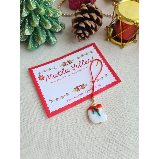 Noel Çoraplı Murano Telefon Charmı