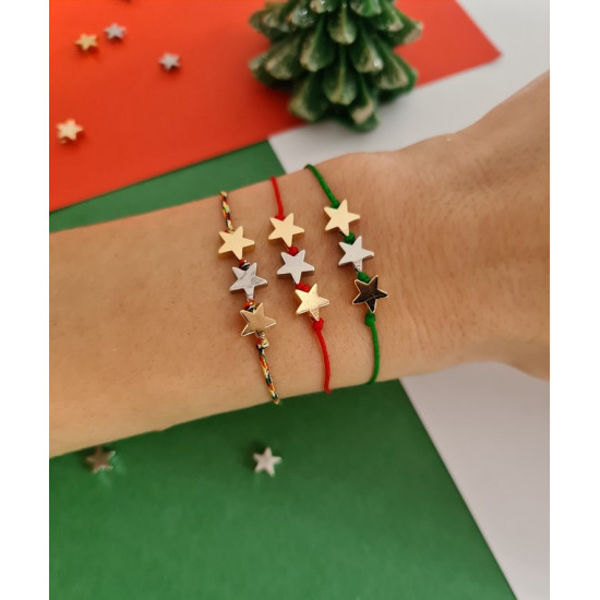 Üç Yıldız İpli Şans Bilekliği