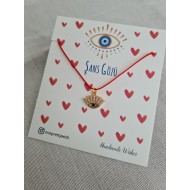 Şans Gözü Kırmızı İp Choker Kolye